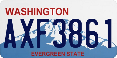WA license plate AXF3861