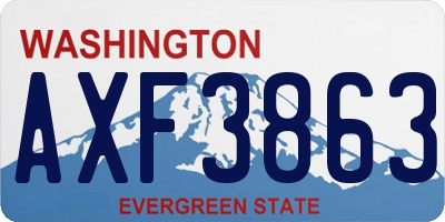 WA license plate AXF3863