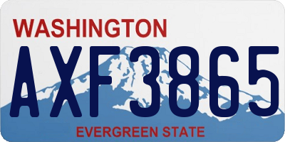 WA license plate AXF3865