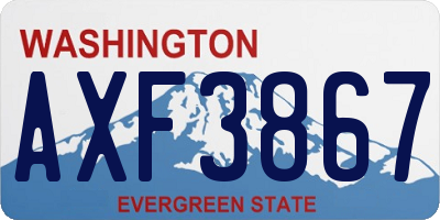 WA license plate AXF3867