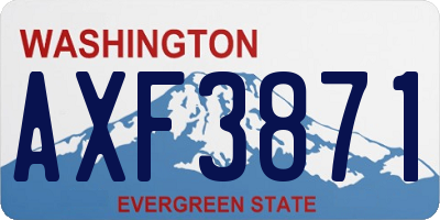 WA license plate AXF3871