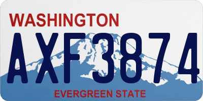 WA license plate AXF3874