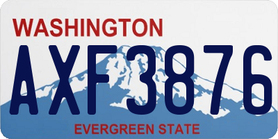 WA license plate AXF3876