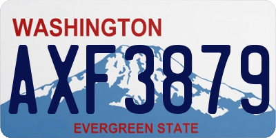 WA license plate AXF3879
