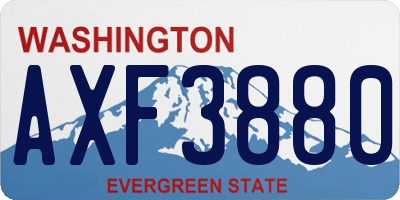 WA license plate AXF3880