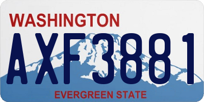 WA license plate AXF3881