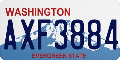 WA license plate AXF3884