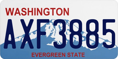 WA license plate AXF3885