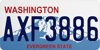 WA license plate AXF3886