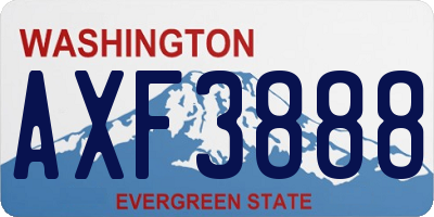 WA license plate AXF3888