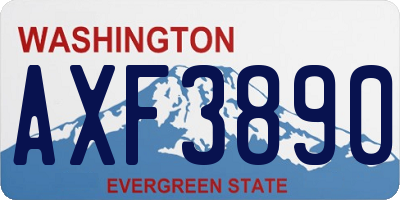 WA license plate AXF3890