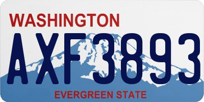 WA license plate AXF3893