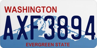 WA license plate AXF3894