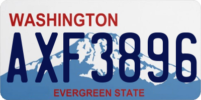 WA license plate AXF3896