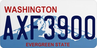 WA license plate AXF3900