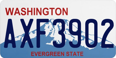 WA license plate AXF3902