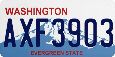 WA license plate AXF3903