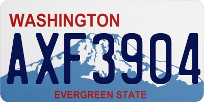 WA license plate AXF3904