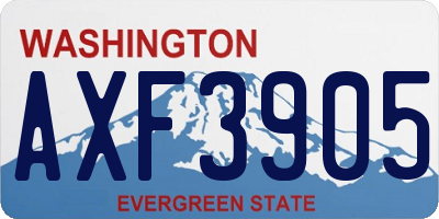 WA license plate AXF3905
