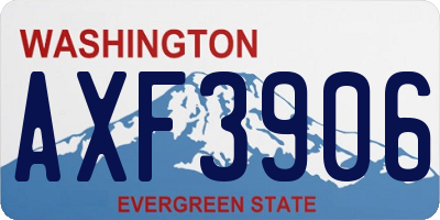 WA license plate AXF3906