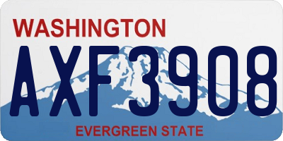 WA license plate AXF3908
