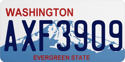 WA license plate AXF3909