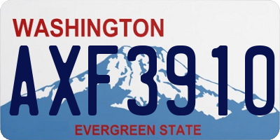 WA license plate AXF3910