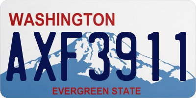WA license plate AXF3911