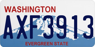 WA license plate AXF3913