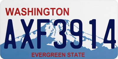 WA license plate AXF3914