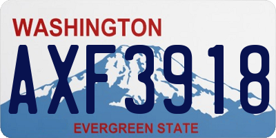 WA license plate AXF3918