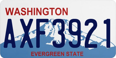 WA license plate AXF3921