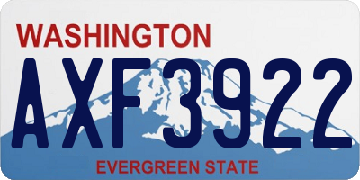 WA license plate AXF3922
