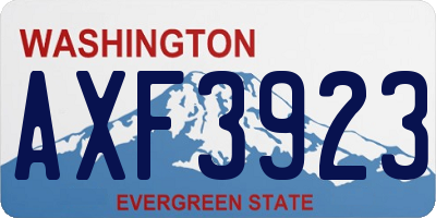 WA license plate AXF3923