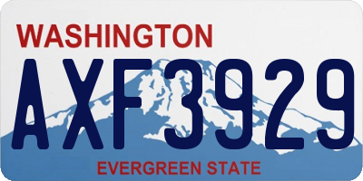 WA license plate AXF3929