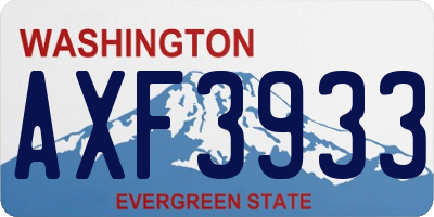 WA license plate AXF3933