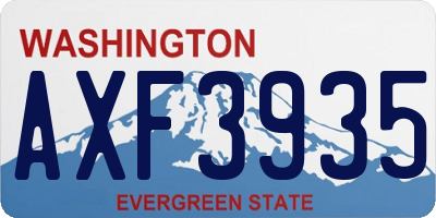 WA license plate AXF3935