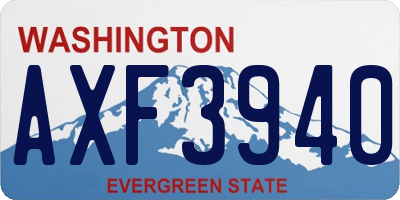WA license plate AXF3940