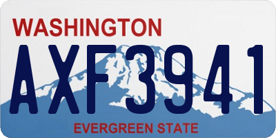 WA license plate AXF3941
