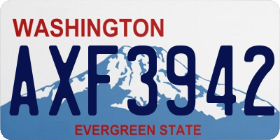 WA license plate AXF3942