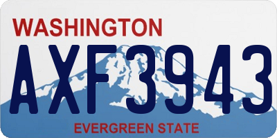 WA license plate AXF3943