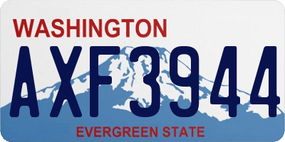 WA license plate AXF3944