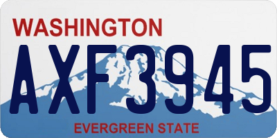 WA license plate AXF3945