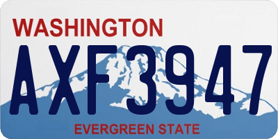 WA license plate AXF3947