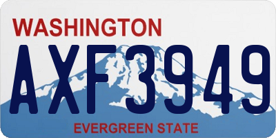 WA license plate AXF3949