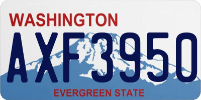 WA license plate AXF3950