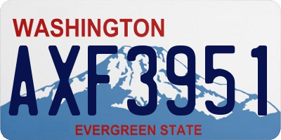 WA license plate AXF3951