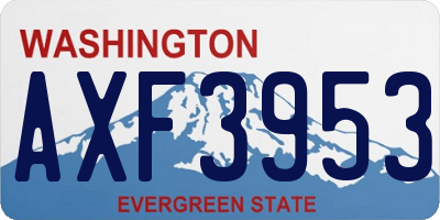 WA license plate AXF3953