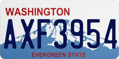 WA license plate AXF3954