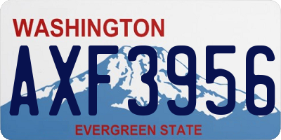 WA license plate AXF3956